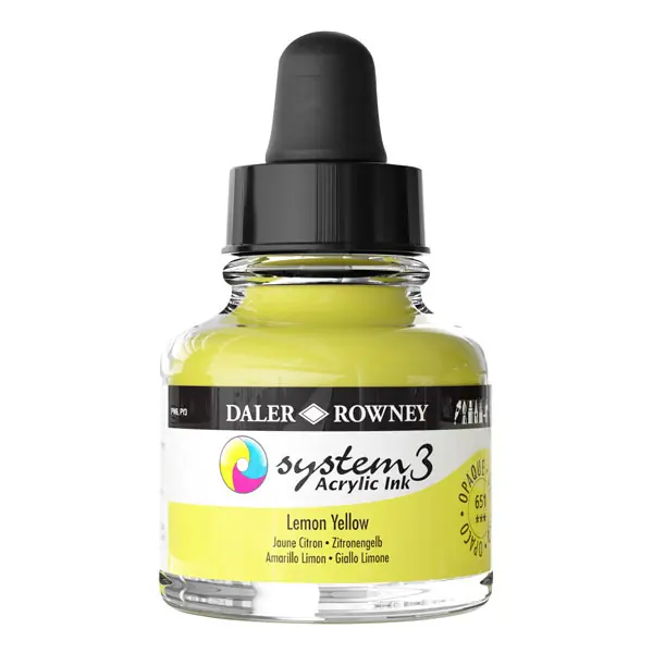 Shop Nu DalerRowney System3 acrylic ink 651 Lemon Yellow, 29,5ml