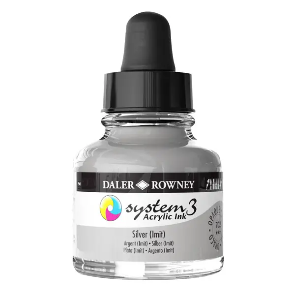 Gereduceerde Prijs DalerRowney System3 acrylic ink 702 Silver (Imit) 29,5ml