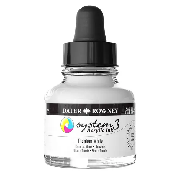 Weekendaanbieding DalerRowney System3 acrylic ink 009 Titanium White, 29,5ml