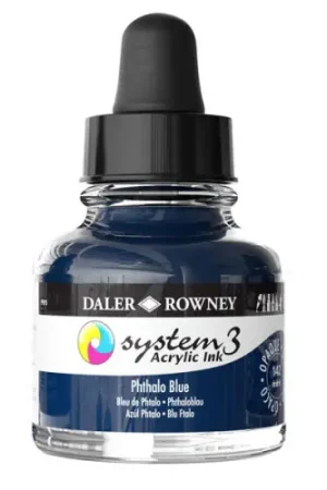 Hoge Kwaliteit DalerRowney System3 acrylic ink 142 Phthalo Blue, 29,5ml