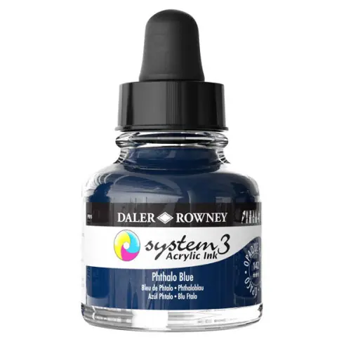 Hoge Kwaliteit DalerRowney System3 acrylic ink 142 Phthalo Blue, 29,5ml