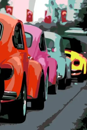 Rosa schilder op nummer – Retro Auto's 35×45 Fabrieksprijs