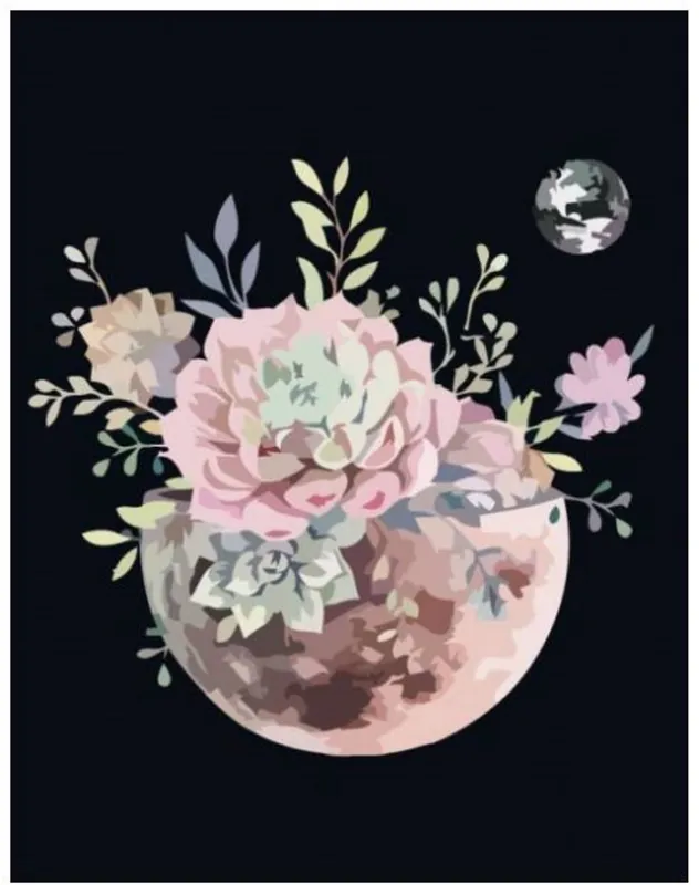 Rosa schilder op nummer – pLanet of flowers 35×45 Korting