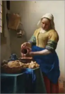 Ansichtkaart PC3356 – Het melkmeisje, Johannes Vermeer Favoriet