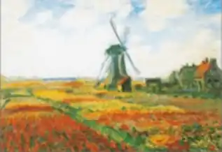 Ansichtkaart PC036 – Tulpenveld met molen in Holland, Claude Monet Uitverkoop