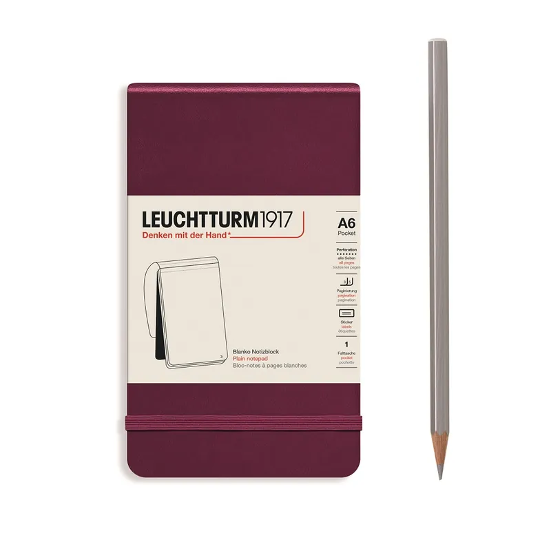 Aanbieding Leuchtturm1917 notepad – plain – port red