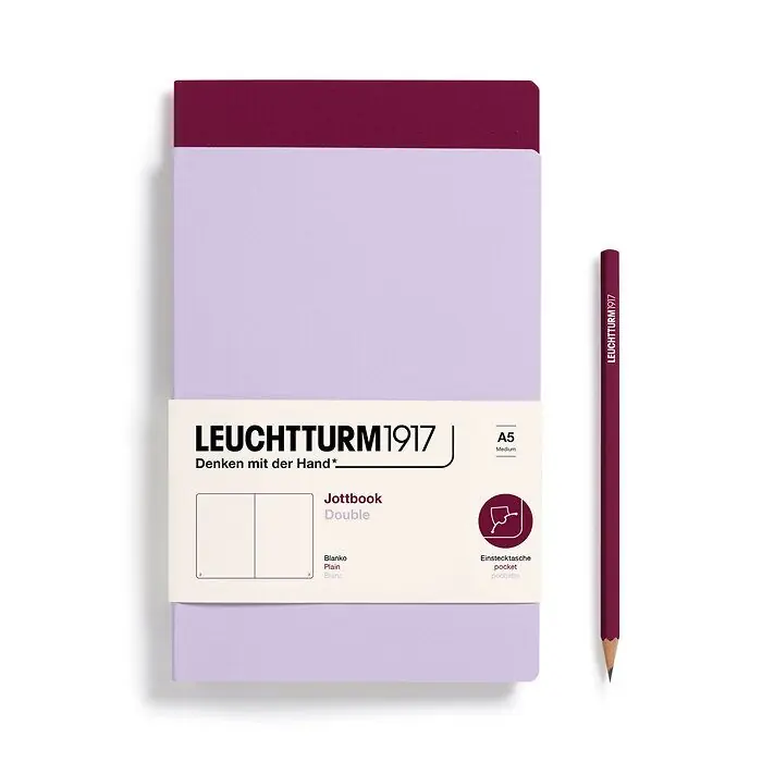 Leuchtturm1917 jottbook A5 – blanco – lilac/port Gereduceerde Prijs