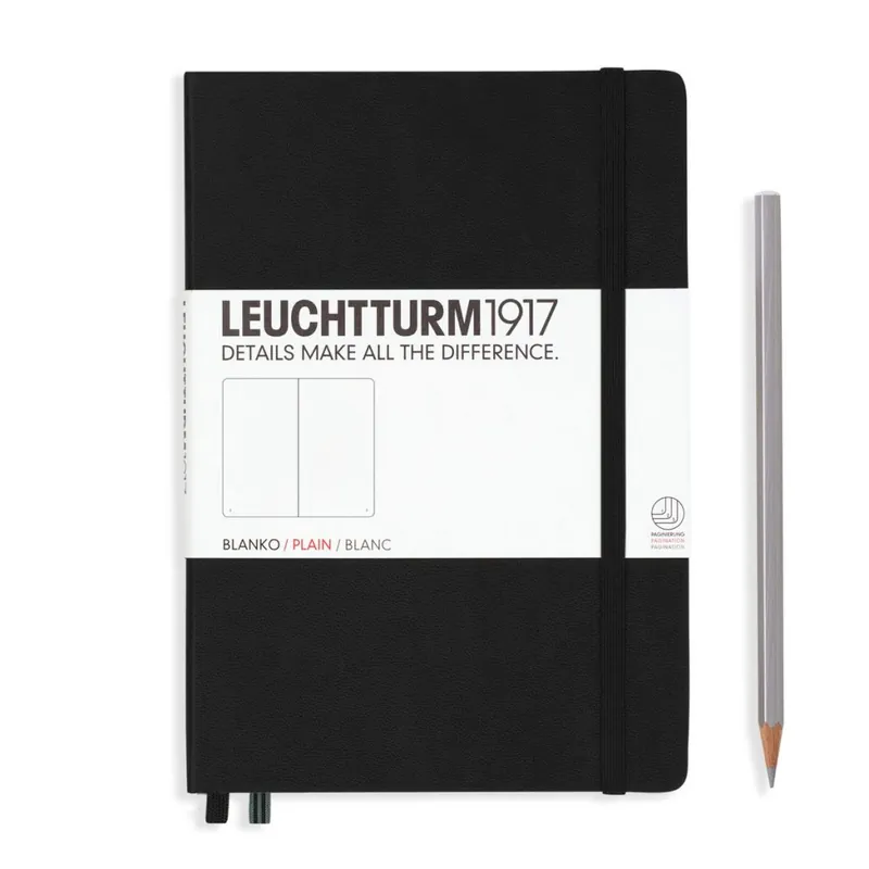 Leuchtturm1917 medium black – plain Direct Beschikbaar