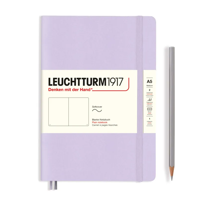 Leuchtturm1917 soft cover medium A5 – plain – lilac Nieuw