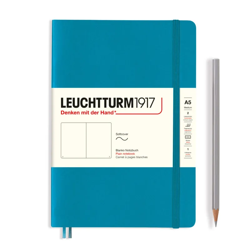 Leuchtturm1917 soft cover medium A5 – plain – ocean Flitsaanbieding