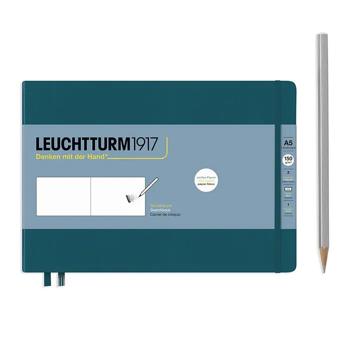 Merkproduct Leuchtturm1917 Sketch book 150gr medium landscape – pacific