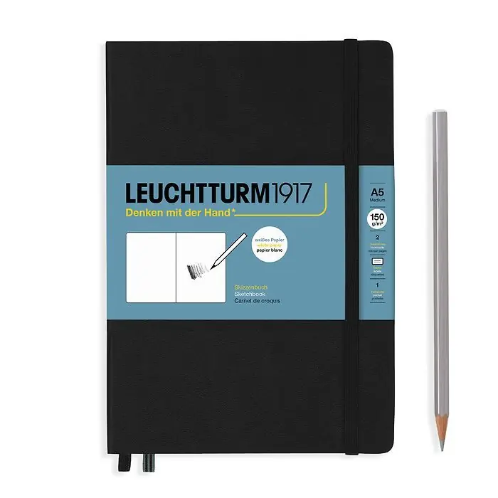 Koop Online Leuchtturm1917 Sketch book 150gr medium – black