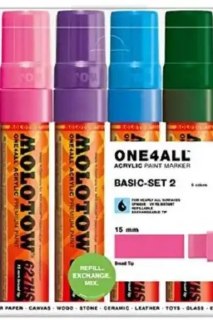 Op = Op Molotow acrylmarker 15mm basisset 2 6 stuks