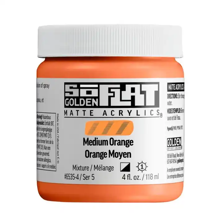 Golden so flat matte acrylics 118ml – S5 – 6535 medium orange Voordeelprijs