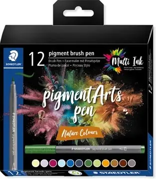 Staedtler pigment brushpen – set 12 nature colours Favoriet