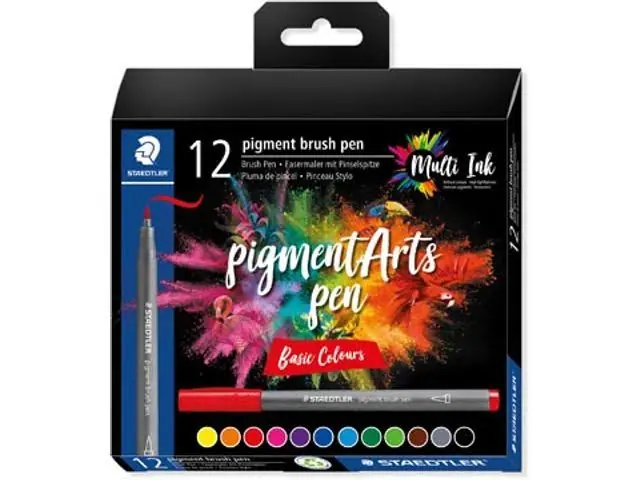 Staedtler pigment brushpen basic colours Speciale Aanbieding