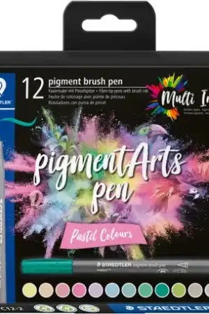 Staedtler pigment- set 12 brushpen pastel colours Shop Nu