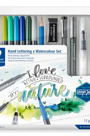 Favoriet Staedtler Design journey – set handlettering x watercolour nature