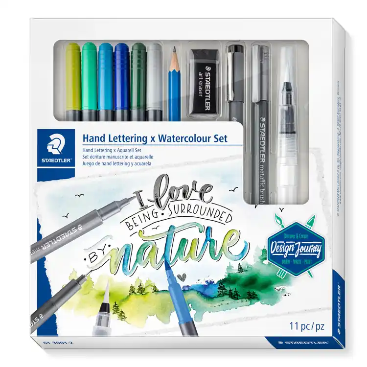 Favoriet Staedtler Design journey – set handlettering x watercolour nature