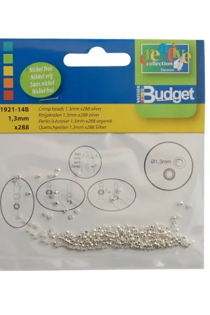 Direct Beschikbaar Vaessen Creative – Knijpkralen 13mm 288pcs Zilver