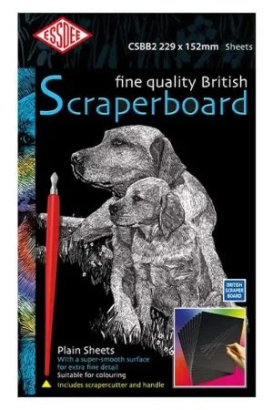 Uitverkoop Essdee Scraperboard zwart/wit 22.9×15.2