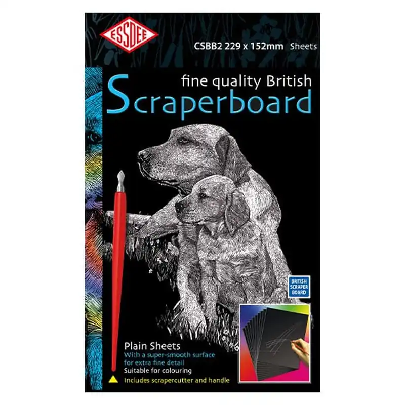 Uitverkoop Essdee Scraperboard zwart/wit 22.9×15.2