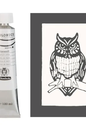 Schmincke aqua linoprint 120ml – 100 titanium white Op = Op
