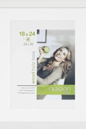 Weekendaanbieding Wissellijst Nielsen Apollo 24 x 30 wit incl. passe-partout