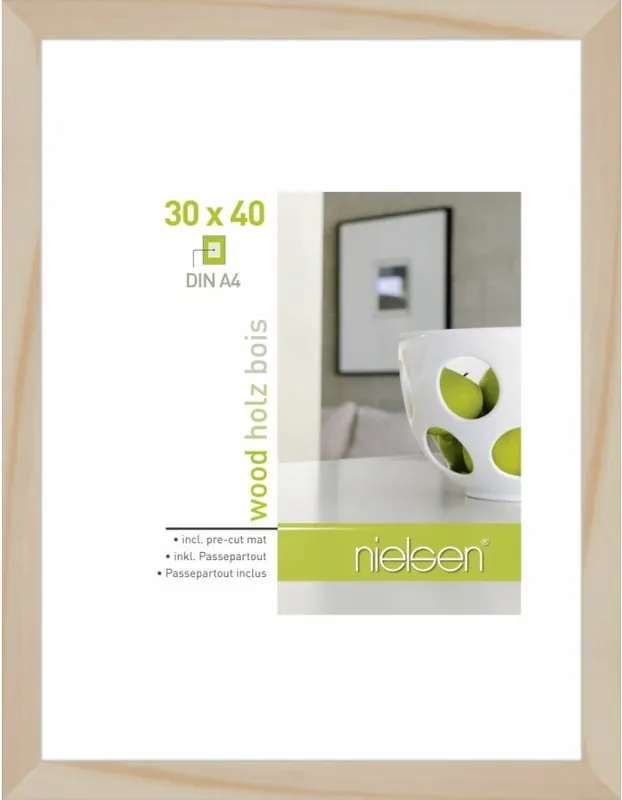 Wissellijst Nielsen Apollo 30 x 40 natuur incl. passe-partout Gratis Retour