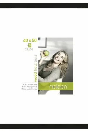 Gratis Verzending Wissellijst Nielsen Apollo 40×50 zwart incl. passe-partout