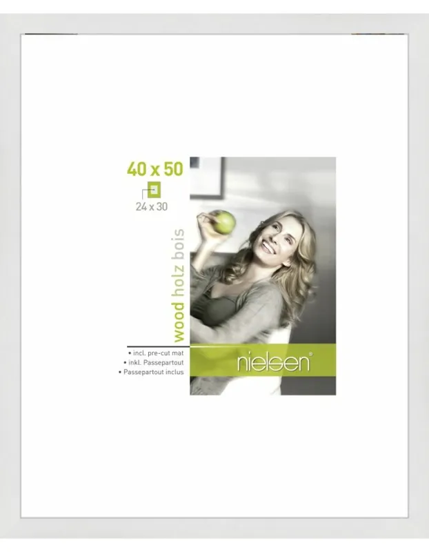 Nielsen wissellijst Apollo 40 x 50 wit incl. passe-partout Exclusieve Aanbieding