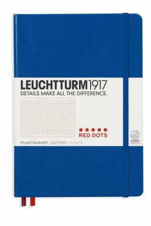 Leuchtturm1917 medium red dotted royal blue Snelle Levering