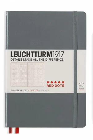 Meest Verkocht Leuchtturm1917 medium red dotted anthracite