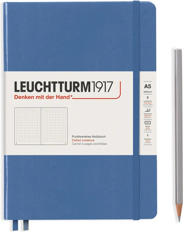 Rechtstreeks Van De Fabrikant Leuchtturm1917 medium dotted MC denim