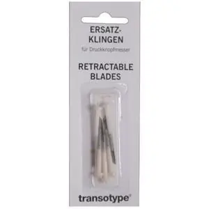 Flitsaanbieding Transotype 5 reservemesjes tbv drukknop snijmes 30 graden