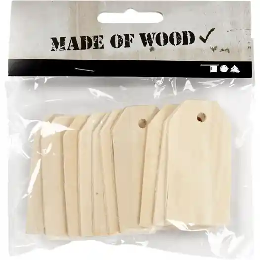 Rechtstreeks Van De Fabrikant CCHobby label hout 3x6cm 10stuks