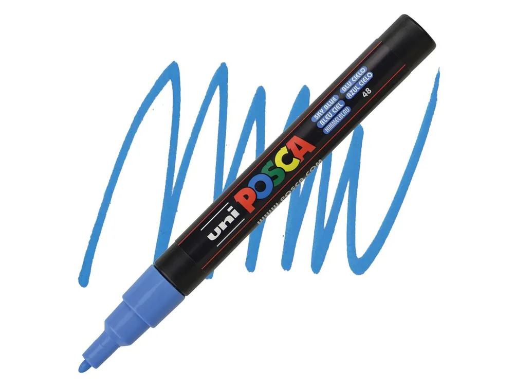 Posca acrylmarker – PC-1MC 0.7mm – 48 sky blue Flitsaanbieding