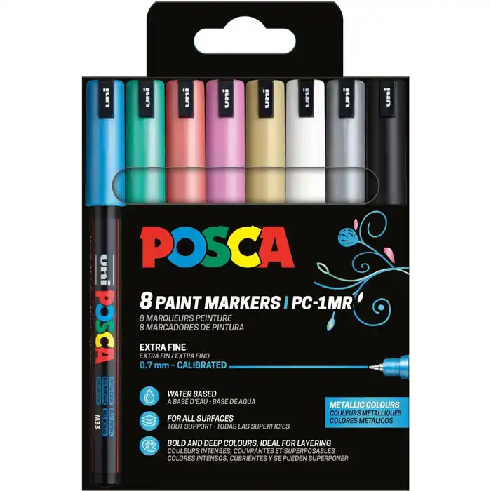Seizoensaanbieding Posca acrylmarker – PC-1MR set 8 metallic