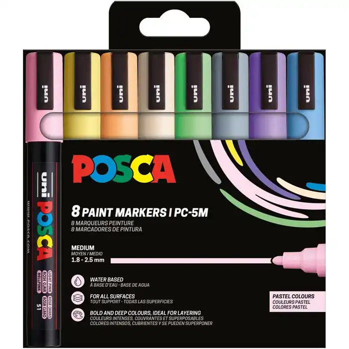 Rechtstreeks Van De Fabrikant Posca acrylmarker – PC-5M 8 pastel