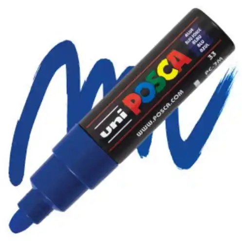 Posca acrylmarker – PC-7M 4.5-5.5mm – 33 donkerblauw Laatste Versie
