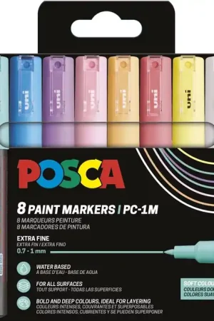 Bestel Nu Posca acrylmarker – PC-1MC set 8 zachte kleuren