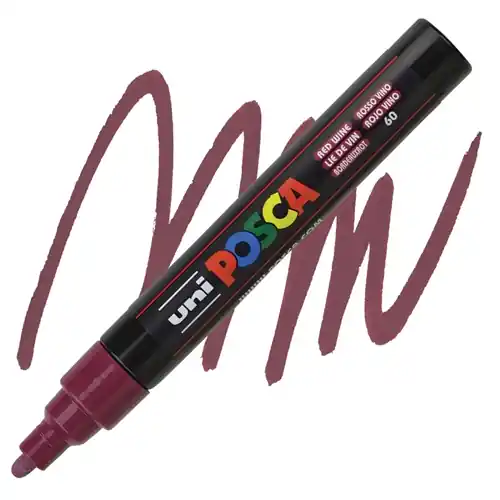 Korting Posca acrylmarker – PC-5M 1.8-2.5mm – 60 wijnrood