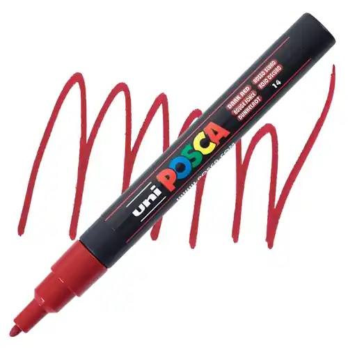 Seizoensaanbieding Posca acrylmarker – PC-3M 0.9-1.3mm – 14 donkerrood