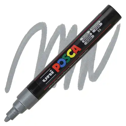 Posca acrylmarker – PC-5M 1.8-2.5mm – 26 zilver Bestel Nu