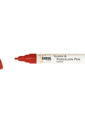 Kreul Glass & Porcelain pen glitter – medium carmijn rood Express Levering
