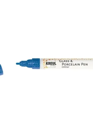 Express Levering Kreul Glass & Porcelain pen glitter – medium blauw