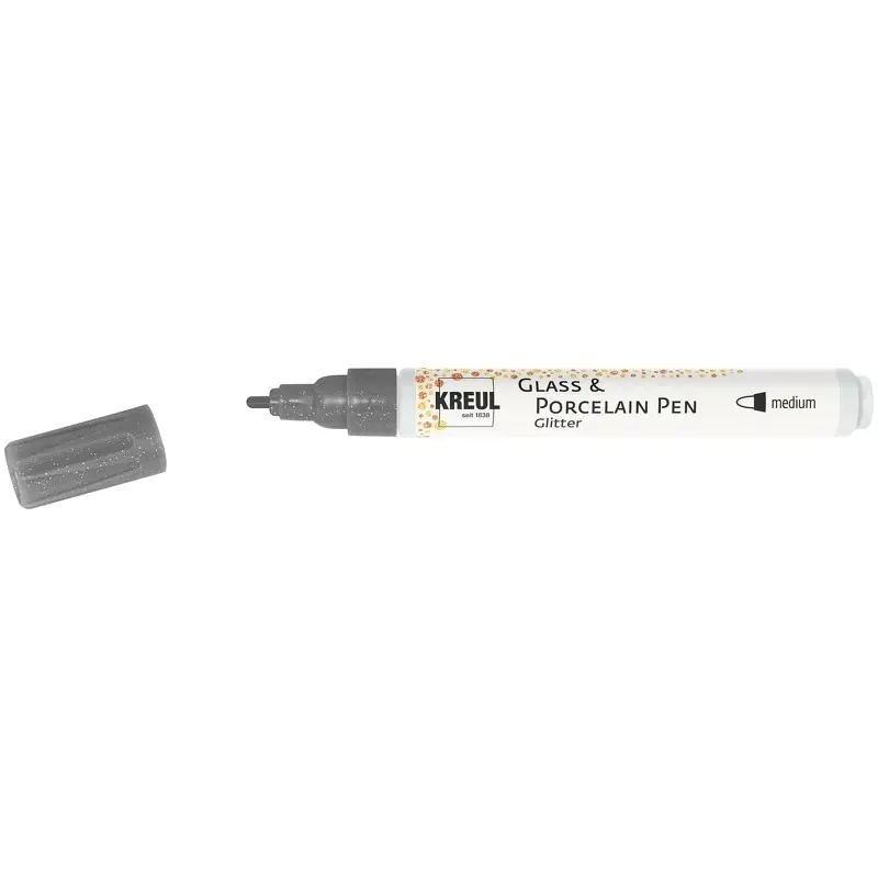 Kreul Glass & Porcelain pen glitter – medium anthracite Koop Online
