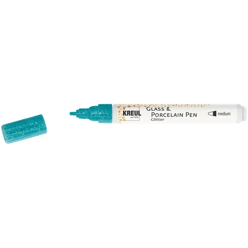 Kreul Glass & Porcelain pen glitter – medium turkoois Direct Beschikbaar