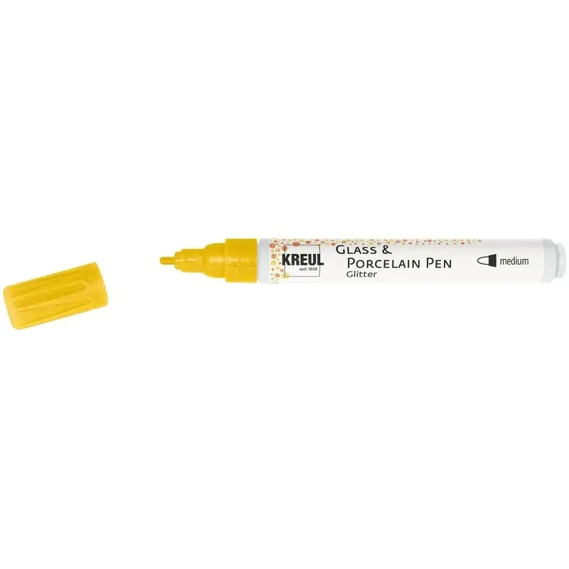 Alleen Vandaag Kreul Glass & Porcelain pen glitter – medium geel