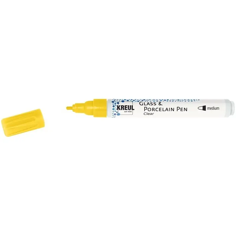 Hoge Kwaliteit Kreul Glass & Porcelain pen clear – medium yellow